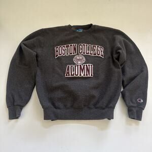 Boston College Sweatshirt NCAA Embroidered Champion Crewneck Small‎ Eco Fleece